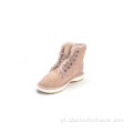 Plataforma Twinface Sheepskin Lace-up Boots Casual